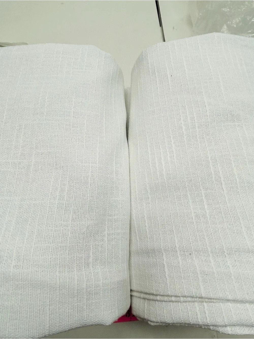 NWOT QUINCE Set Of 2 48x96 Cotton Slub Room Darkening Curtains White 1114